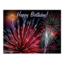 Fireworks, Happy Birthday! Post Cards