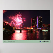 Fireworks in Grand Rapids, Michigan Poster