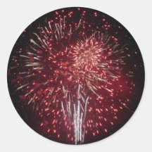 Fireworks Round Sticker
