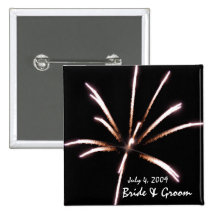 Fireworks Wedding Button