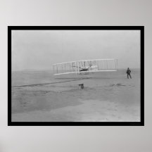 First Aeroplane Flight, Kitty Hawk 1903 Poster