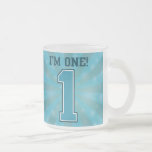 First Birthday Boy, I'm One, Big Blue Number 1 Coffee Mug