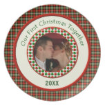 First Christmas Together Personalised Dated  Photo Dinner Plate