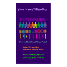 First Generation Immigrant Business Card Template