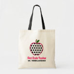First Grade Teacher Bag - Polka Dot Apple