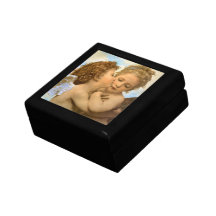 First Kiss by Bouguereau, Vintage Victorian Angels Trinket Box