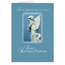 First Reconciliation Card for Catholic Boy, Angel