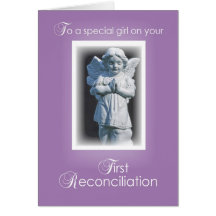 First Reconciliation Card for Catholic Girl