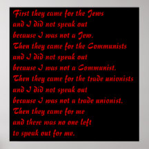First they came for poster