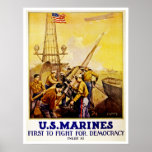 First to Fight for Democracy ~ US Marines Posters