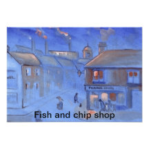 Fish and chip shop personalized invitation
