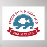 Fish And Chips Seafood Logo Print