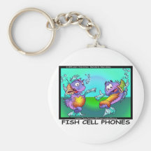 Fish Cell Phones Funny Tees Mugs Cards & Gifts Key Chain
