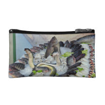 Fish displayed on Ice in Grocery store Makeup Bag