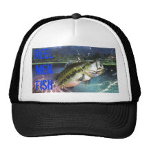 fish jumping out of water, REEL Men FISH Hat
