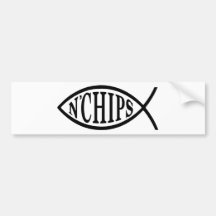 Fish N' Chips Fish Bumper Sticker