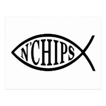 Fish N' Chips Fish Postcard