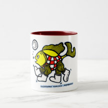 Fish on the Run cute Runaway fish Coffee Mugs