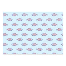 Fish Pattern on Blue. Red Line Rainbowfish. Business Card