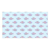 Fish Pattern on Blue. Red Line Rainbowfish. Business Card Templates