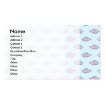 Fish Pattern on Blue. Red Line Rainbowfish. Business Card Templates