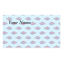Fish Pattern on Blue. Red Line Rainbowfish. Business Card