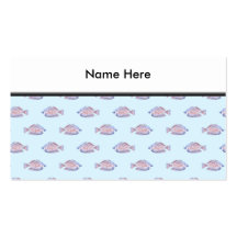 Fish Pattern on Blue. Red Line Rainbowfish. Business Card Templates