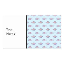 Fish Pattern on Blue. Red Line Rainbowfish. Business Card Template