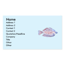 Fish. Red Line Rainbowfish. Business Card Template
