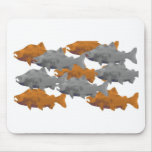 FISH -Silver and Copper Salmon Mousepad