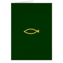 Fish symbol greeting card