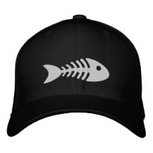 Fishbone Embroidered Baseball Caps