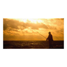 Fisherman at Sunset Photo Greeting Card