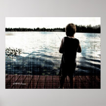 Fishing At Sunset Print