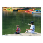 "Fishing at the Lake" Photography Postcard