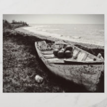 Fishing Boat black and white Flyers