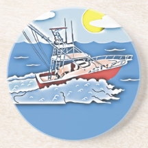 Fishing Boat on the High Seas Beverage Coaster