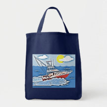 Fishing Boat on the High Seas Canvas Bags
