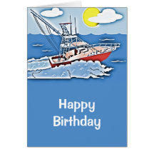 Fishing Boat on the High Seas Card
