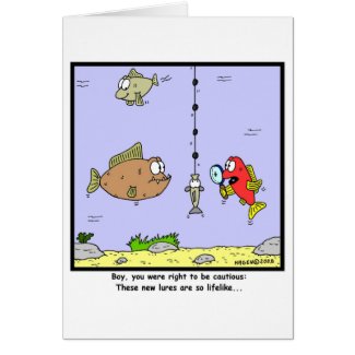 Fishing Cartoon: Lures Greeting Cards