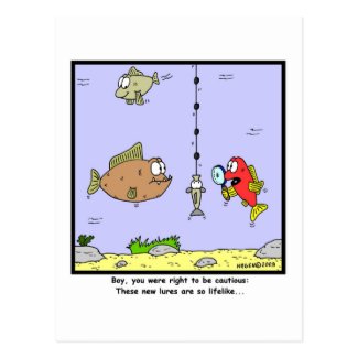 Fishing Cartoon: Lures Postcard