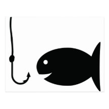 fishing icon postcard