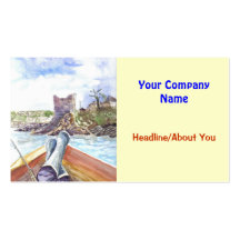'Fishing off Polruan' Profile Card Business Cards