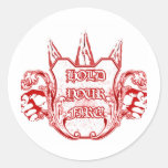 fisthighfivelogowhiteoldeng round sticker