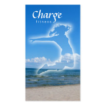 Fitness Business Card w/ beach & blue sky
