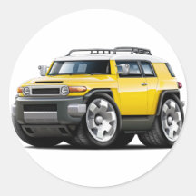 Fj Cruiser Yellow Car Round Stickers