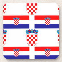 Flag and Crest of Croatia Drink Coaster