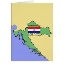 Flag and Map of Croatia Card