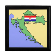 Flag and Map of Croatia Jewelry Box