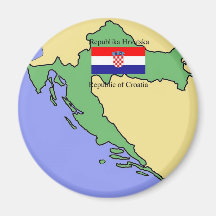 Flag and Map of Croatia Magnet
